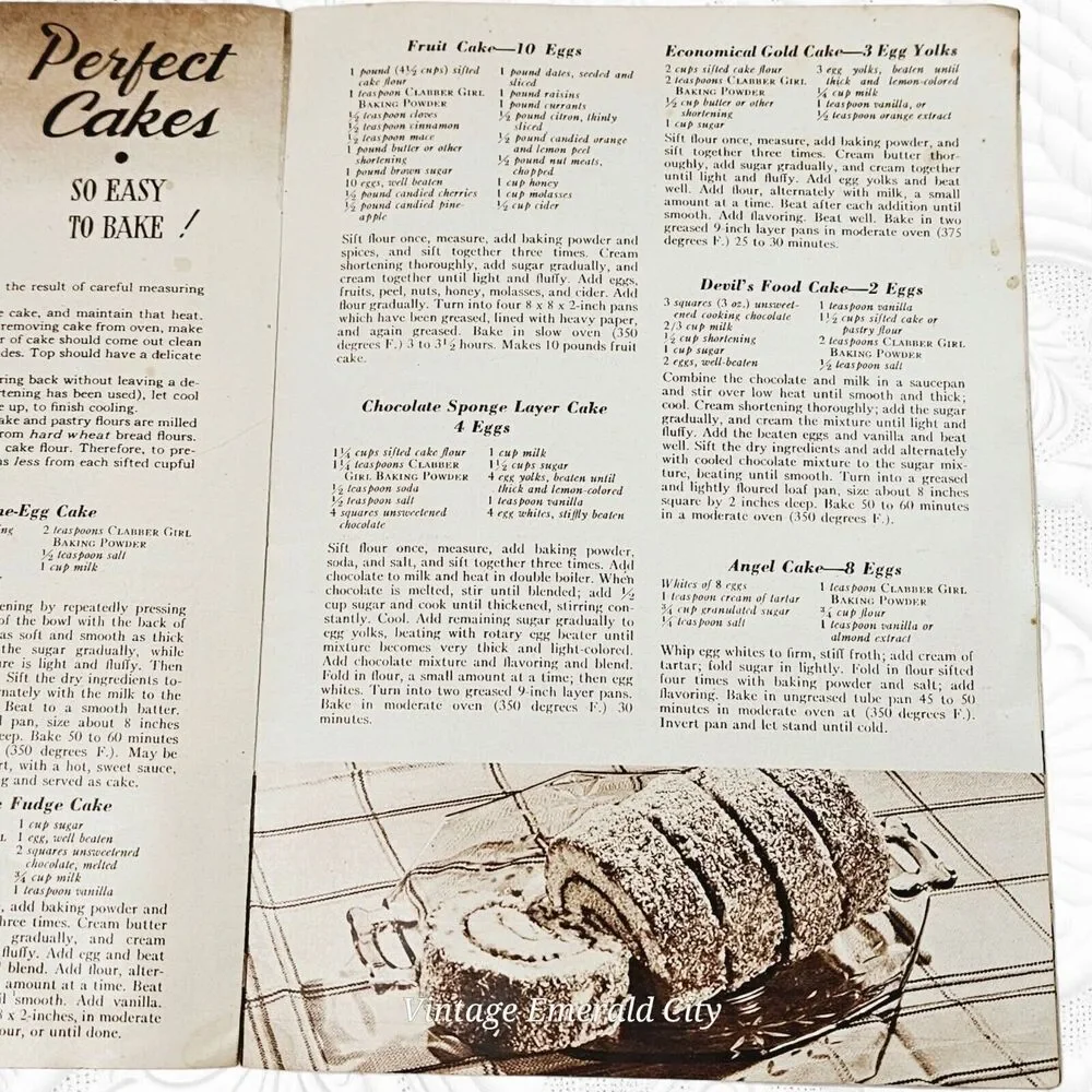 Vintage Clabber Girl Baking Book Clabber Girl Baking Powder Hultman & Co Indiana
